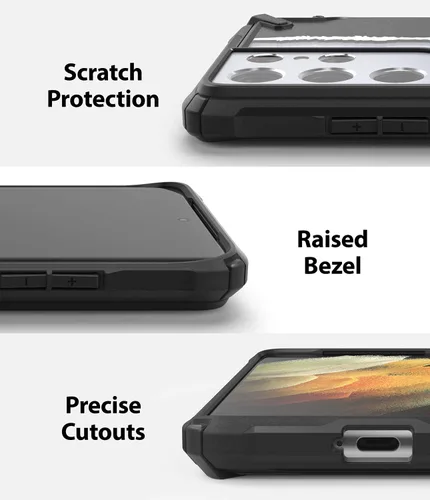 Vista 7 de Ringke Diseño Fusion-X compatible con Galaxy S21 Ultra Case Design Print Heavy Duty Shell - Rutina