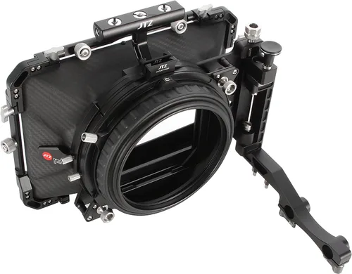 Vista 4 de JTZ DP30 Cine Lens Fibra de Carbono 4x4 Swing-Away Caja Mate con 0.591 in/0.748 in Rod Rail Rig para Sony FS5 FS7 ARRI RED Canon C100 C200 C300 BM D