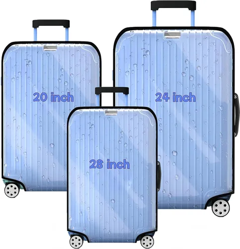 Vista 15 de Fundas de equipaje Protector de maleta transparente completo, Negro