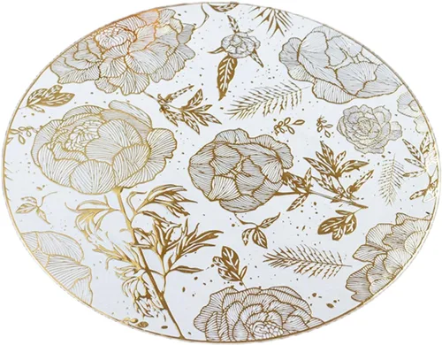 Vista 8 de Juego de 6 manteles individuales cuadrados dorados para mesa de comedor, de vinilo prensado, manteles individuales metálicos lavables y lavables
