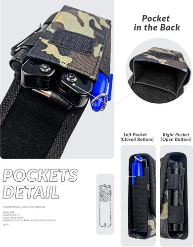 Vista 7 de Funda multiherramienta, funda multiherramienta para cinturón, funda multiherramienta, soporte para cinturón de bolsillo, bolsa de herramientas