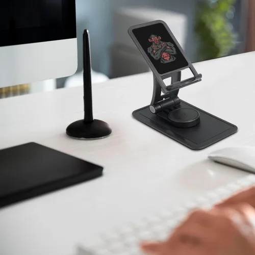 Vista 2 de Strong Monkey Phone Stand for Desk Adjustable Phone Holer Office Travel Accessories for Mobile Phone/Ipad/Tablet Cell Phone Stand
