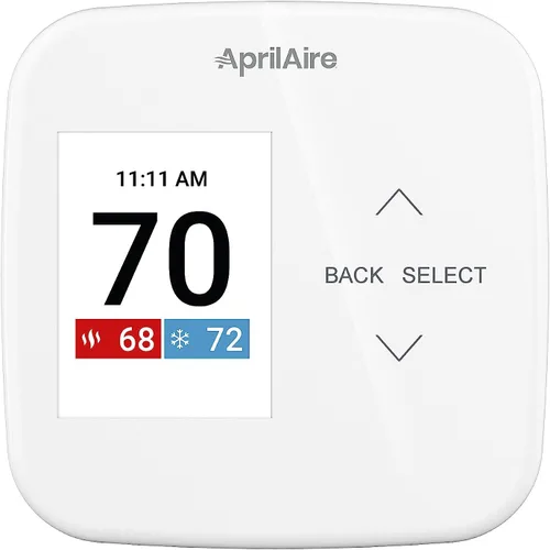 Vista 2 de AprilAire S86WMUPR Termostato programable Wi-Fi, multietapa universal con control IAQ, etapas de calor/frío 2H/2C o etapas de bomba de calor 4H/2C