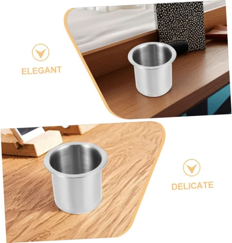 Vista 3 de 2 Pcs Stainless Steel Car Cup Holder Insert Stable Anti-Spill Drinks Holder for Truck Sofa Use Multifunctional Armrest Cup Support for Vehicles and