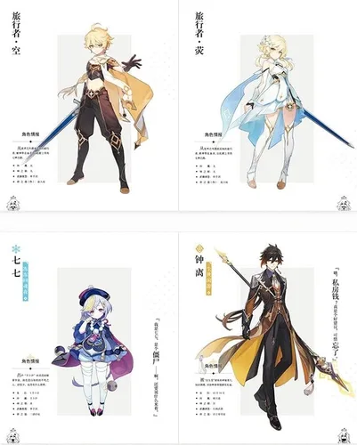 Vista 3 de Sunsyea Genshin Impact Official Merch Genshin miHoYo Original Authentic Illustration Collection Set Vol1