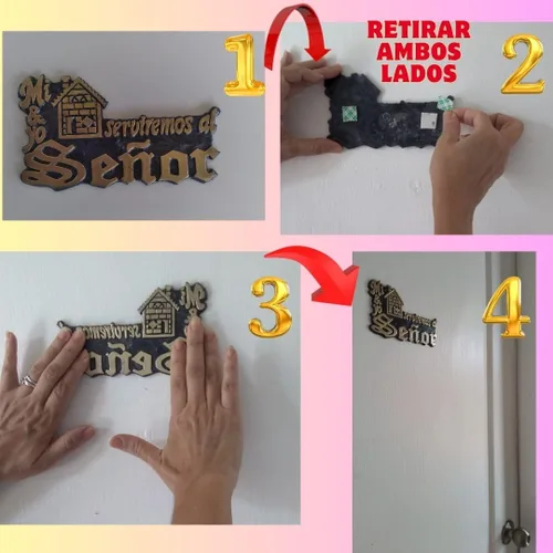 Vista 3 de Mi casa y yo serviremos al Señor, para puerta delantera, de pared