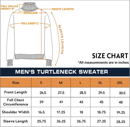 Vista 6 de X RAY Men's Soft Slim Fit Turtleneck, Mock Neck Pullover Sweaters for Men, (Big & Tall)