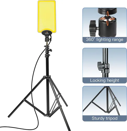 Vista 3 de CONPEX Luces LED telescópicas para acampar de 18000 lúmenes, trípode, control remoto, luz telescópica al aire libre con soporte