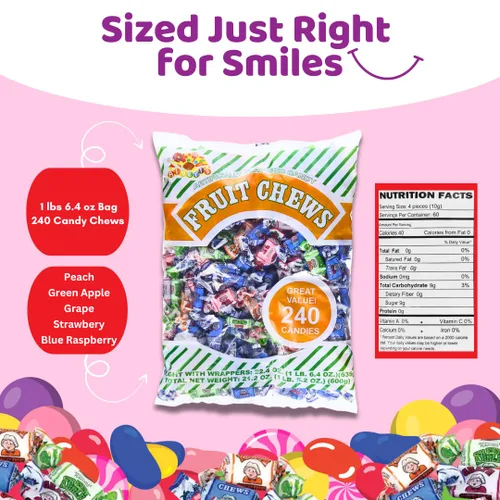 Vista 2 de Albert de Fruit Chews –Varios sabores (240 caramelos)