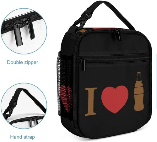 Vista 5 de I Love Coke - Lonchera térmica reutilizable, bolsa portátil para hombres y mujeres