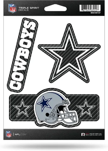 Vista 5 de Rico Industries NFL Football Triple Spirit Stickers Hoja de calcomanías triples