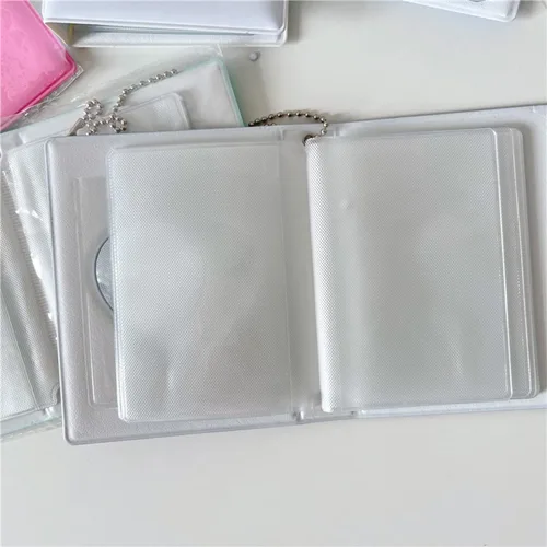 Vista 5 de 2 carpetas pequeñas para tarjetas fotográficas de 3 pulgadas, álbum de fotos Kpop pequeño, soporte para tarjeta de identificación con 5 hojas