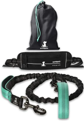 Vista 33 de SparklyPets Correa doble elástica para perro con 2 correas para perros con soporte trasero - Correa doble para perros para razas medianas y medianas