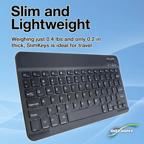 Vista 6 de BoxWave Teclado compatible con Chuwi Hi10 Air - Teclado Bluetooth SlimKeys, delgado portátil con teclas estilo chiclet, negro azabache