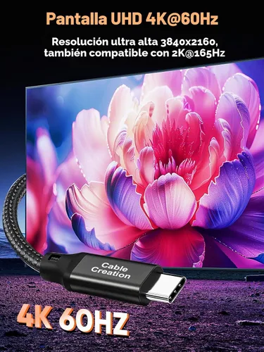 Vista 5 de CableCreation Cable USB C de 10 pies de carga rápida, cable USB C a C 4K