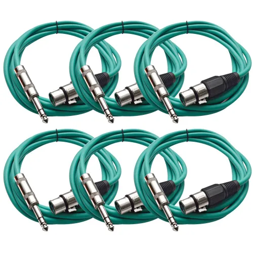 Vista 20 de Seismic Audio - SATRXL-F2-6 Paquete de cable de conexión XLR negro de 2 pies XLR hembra a 1/4" TRS