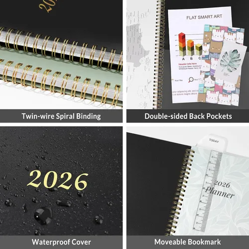 Vista 7 de Planificador 2026, Planificador semanal y mensual Annecy 2026, enero 2026 – diciembre 2026, 6.4" x 8.3" Planificador de agenda mensual con pestañas