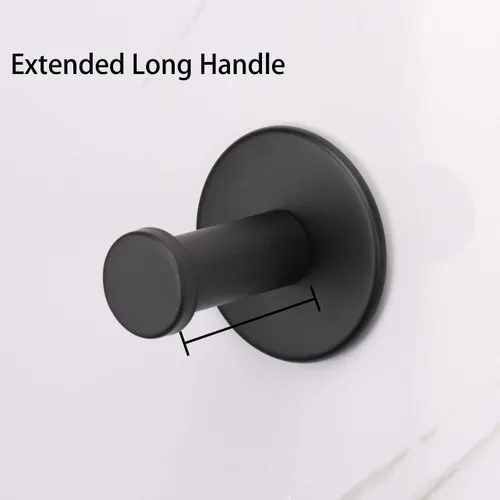 Vista 4 de Ganchos para toallas de baño, paquete de 4 ganchos autoadhesivos para abrigos, resistentes sin perforaciones, gancho para bata, colgador de ropa