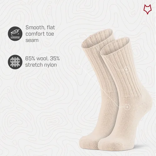 Vista 4 de FoxRiver Calcetines deportivos de lana clásica para hombres y mujeres reforzados para máxima durabilidad natural talla L 1177