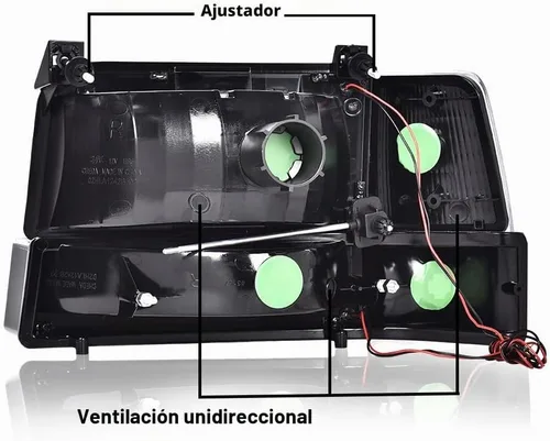 Vista 5 de Conjunto de faros LED PIT66 para Ford F150 Bronco 1992-1996