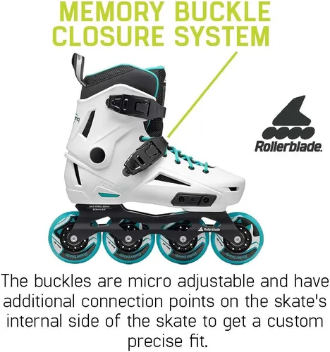Vista 4 de Rollerblade Lightning - Patín en línea urbano para mujer, blanco y aguamarina