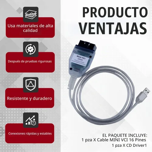 Vista 4 de Cable Mini VCI J2534 (v18.00.008) para Toyota con Windows XP/7/10, Obdlink EX OBD2 escáner de diagnóstico USB vehículo herramienta de escaneo