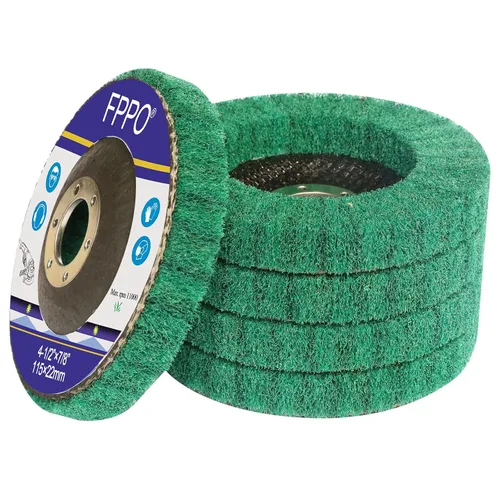 Vista 7 de FPPO 5 piezas disco de aleta de fibra de nailon de 4.5" x 7/8" pulgadas, rueda de pulido y esmerilado, almohadilla de fregado rueda de pulido