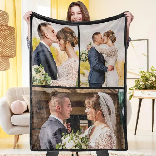 Vista 22 de VEELU Manta personalizada con imagen, mantas de fotos personalizadas con imagen, manta para el día de la madre para mamá papá, regalos