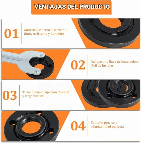 Vista 4 de Podoy Kit de tuercas y llaves para amoladora angular, 3 piezas, repuesto