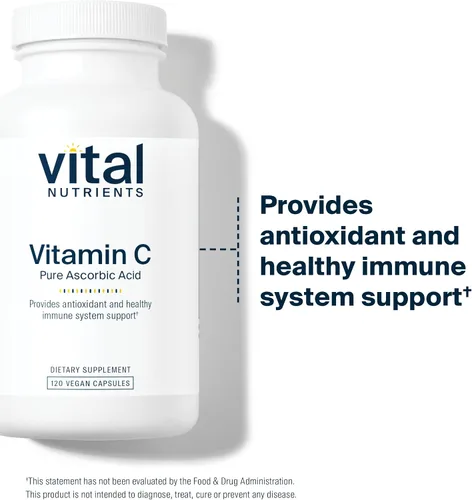 Vista 6 de Vital Nutrients Vitamina C 1,000 mg (ácido ascórbico 100% puro), 120