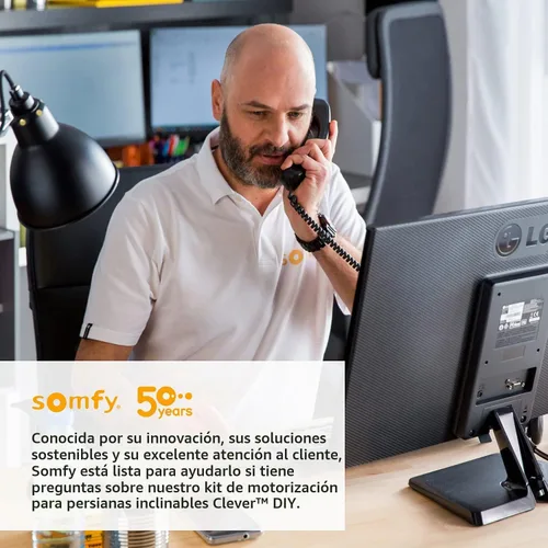 Vista 6 de Somfy Clever - Kit de motor de persiana inclinable, se adapta a tus persianas horizontales existentes de 2 pulgadas, persianas inteligentes