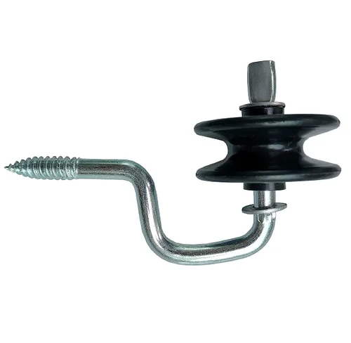 Vista 4 de QMARK Paquete de 10 anclajes eléctricos para postes de madera, aisladores de madera atornillados (aisladores de rodillo)