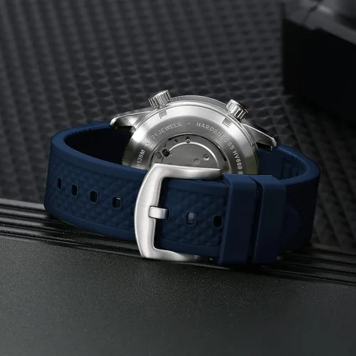 Vista 7 de BERNY Reloj de buceo para hombre, relojes mecánicos automáticos de moda para hombres, reloj de pulsera masculino impermeable 20AMT, reloj de pulsera
