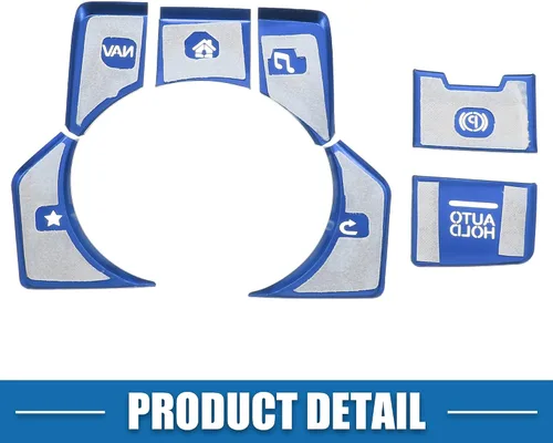 Vista 6 de Cubierta de panel de consola central de coche, interruptor de mano de freno multimedia para Mazda CX-5 2017-2020, azul (Set de 7)
