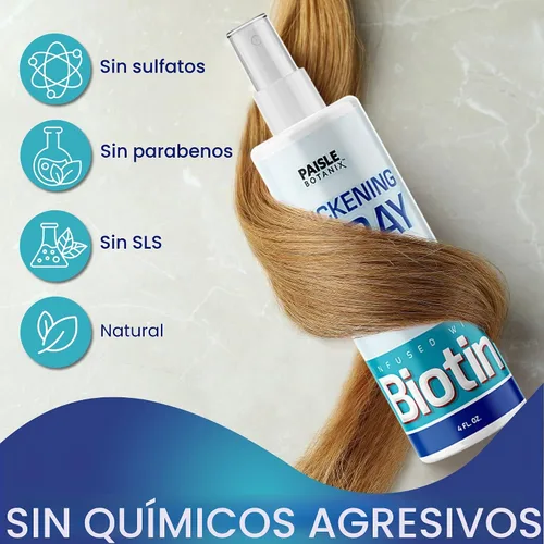 Vista 8 de Suero engrosador de cabello con biotina para el crecimiento y el volumen del cabello, bloqueador DHT para la prevención de la pérdida de cabello