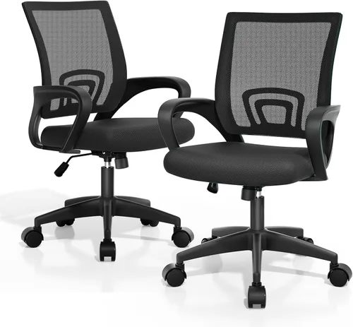 Vista 34 de Magshion Silla ergonómica de escritorio de oficina, silla de computadora de malla con respaldo medio, silla giratoria con respaldo transpirable