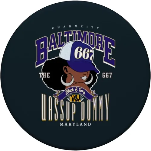 Vista 3 de 667 Baltimore Bold Black Queen PopSockets Adhesive PopGrip
