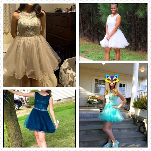 Vista 7 de Dydsz - Vestido corto de tul para baile, fiesta o graduación modelo D126
