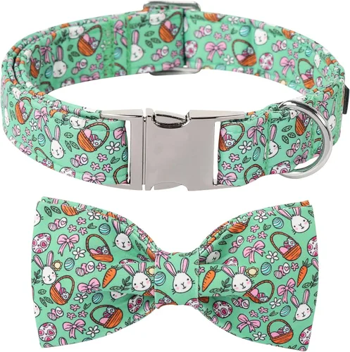 Vista 27 de Collar para perro con corbatín de Lionet Paws, Collar de corbatín de verano para perro, Collar para perro ajustable y cómodo, regalo para cachorro