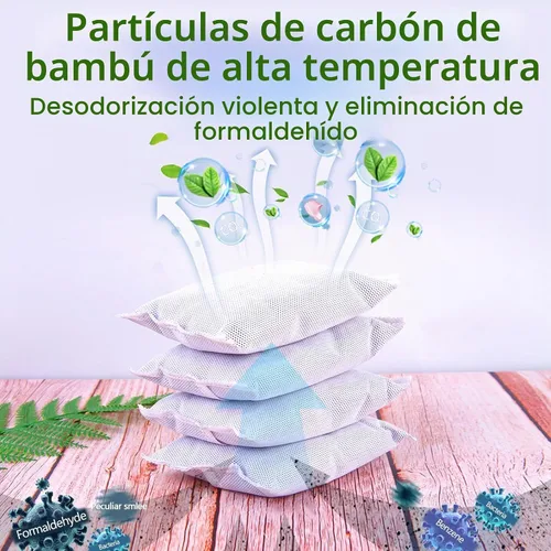 Vista 2 de Paquete de 10 bolsas de carbón activado absorbente de olores para basura, desodorante para auto, desodorante para zapatos, eliminador de olores