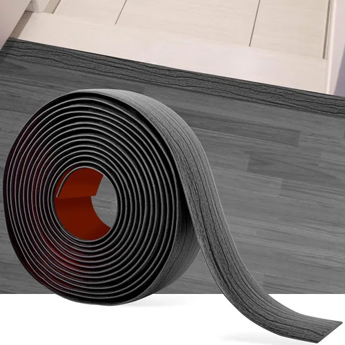 Vista 20 de Tira de transición de piso de 3.3 pies, autoadhesiva, cubierta de vinilo, tira de transición divisora plana, diseño de grano de madera para huecos