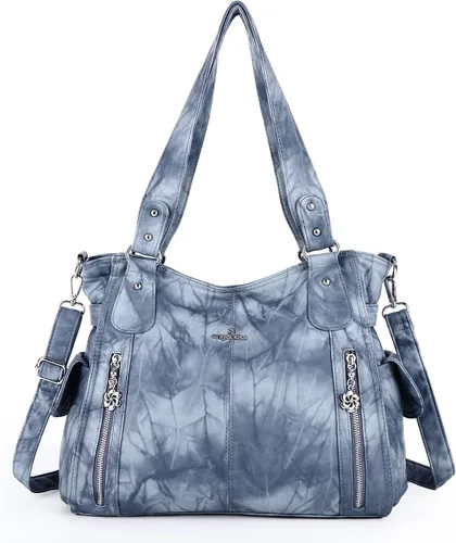 Vista 20 de Angel Kiss Bolsos para mujer con tiras en la parte superior, bolso estilo Hobo, bolsas de hombro espaciosas y casuales, cartera estilo Tote de PU