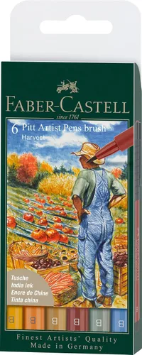 Vista 5 de Faber-Castell Art & Graphic Pitt Artist Pen Brush India Ink Pen, Classic, Wallet Of 8, Para Arte, Manualidad, Dibujo, Bocetos, Hogar, Escuela