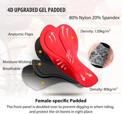 Vista 5 de BALEAF Pantalones de ciclismo para mujer, de cintura alta, 4D, acolchados, pantalones cortos capri de ciclismo 34, bolsillos UPF50+