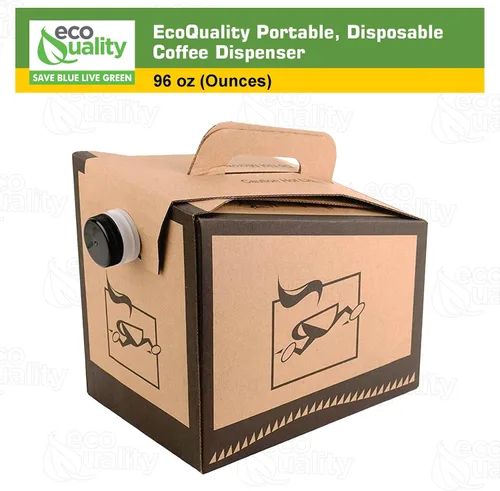Vista 3 de EcoQuality Dispensador de café portátil desechable [paquete de 10] para jarra aislada de bebidas frías y calientes, caja de Joe to Go, gran portador