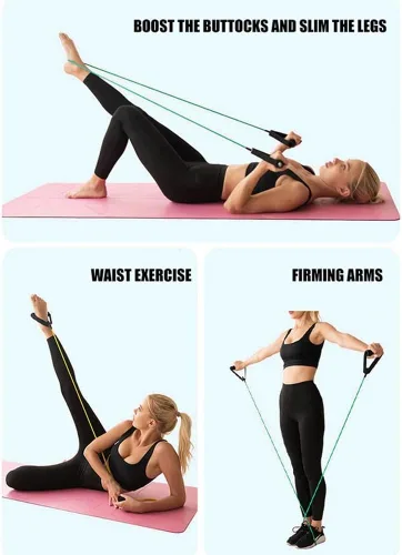 Vista 3 de Bandas de resistencia con asas, bandas portátiles individuales para entrenamiento de resistencia, terapia física, entrenamientos en casa, fitness