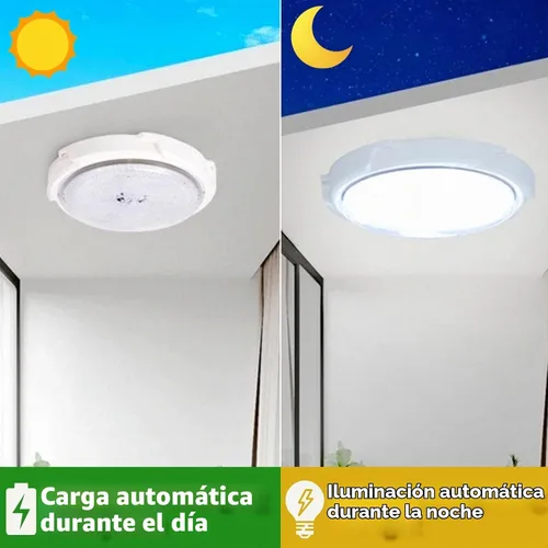 Vista 3 de Luz solar para cobertizo, luces colgantes solares para interiores y exteriores con control remoto, lámpara LED impermeable de techo para kiosco