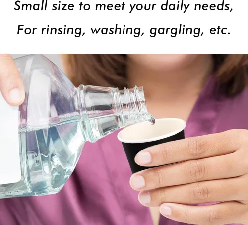 Vista 5 de Wuadua Paquete de 50 vasos de papel espresso negro de 3 onzas, resistentes y a prueba de fugas para fiestas, eventos, oficina, uso doméstico, vasos
