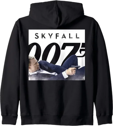 Vista 2 de Official James Bond 007 Sudadera con capucha Skyfall con cremallera, Negro