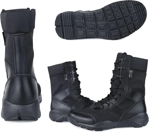 Vista 2 de LUDEY Tactical Boots for Men Lightweight Military Boots Durable Army Combat Boots Comfortable Work Boots Waterproof Security Boots